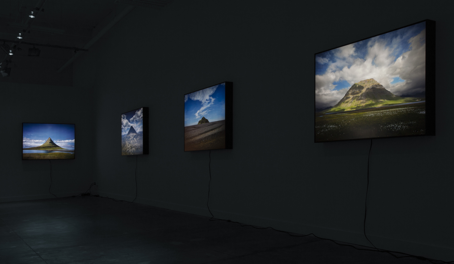 Installation view of lightboxes
